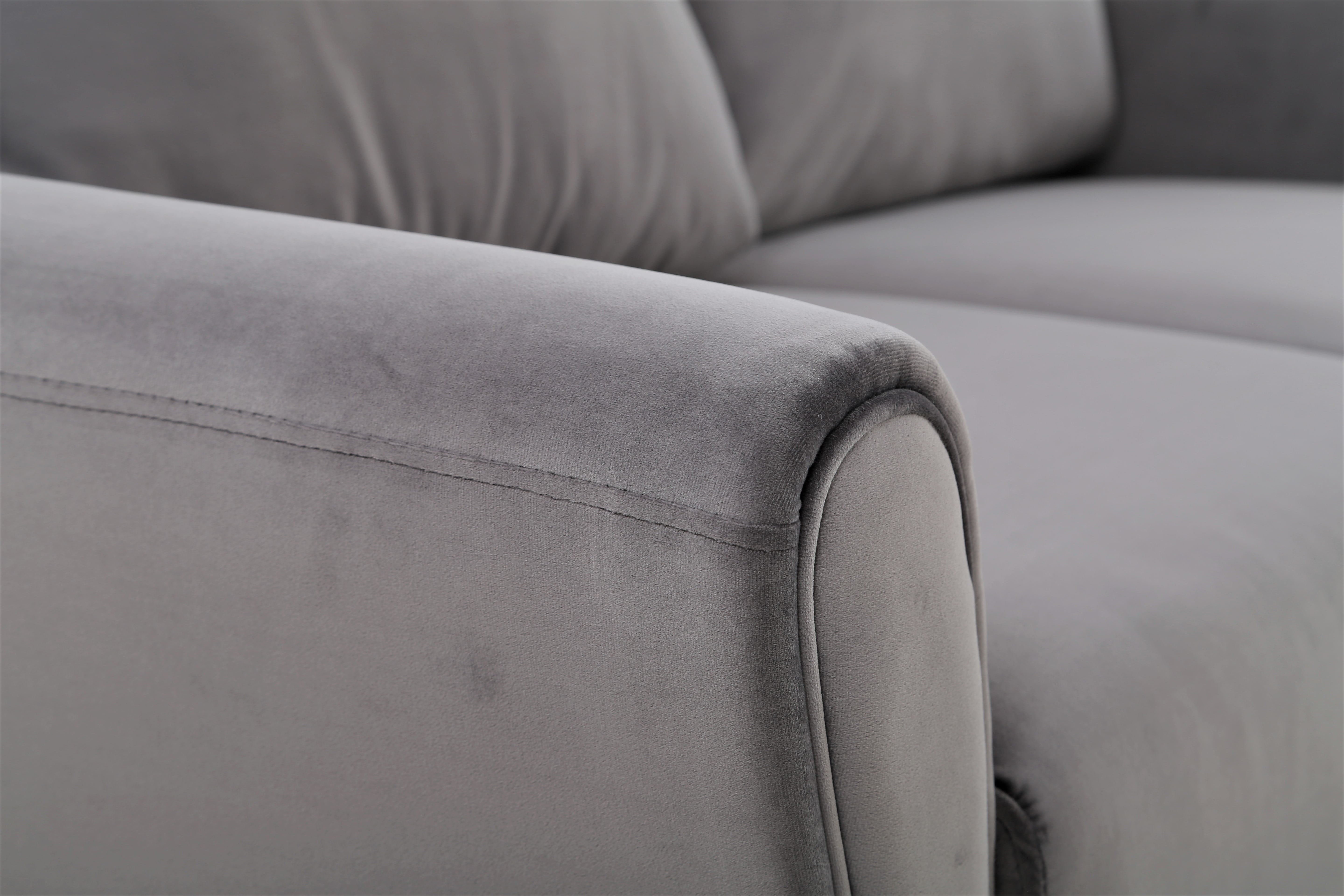 Uspridefurniture Corel 80.31" Flared Arm Gray Velvet Sofa