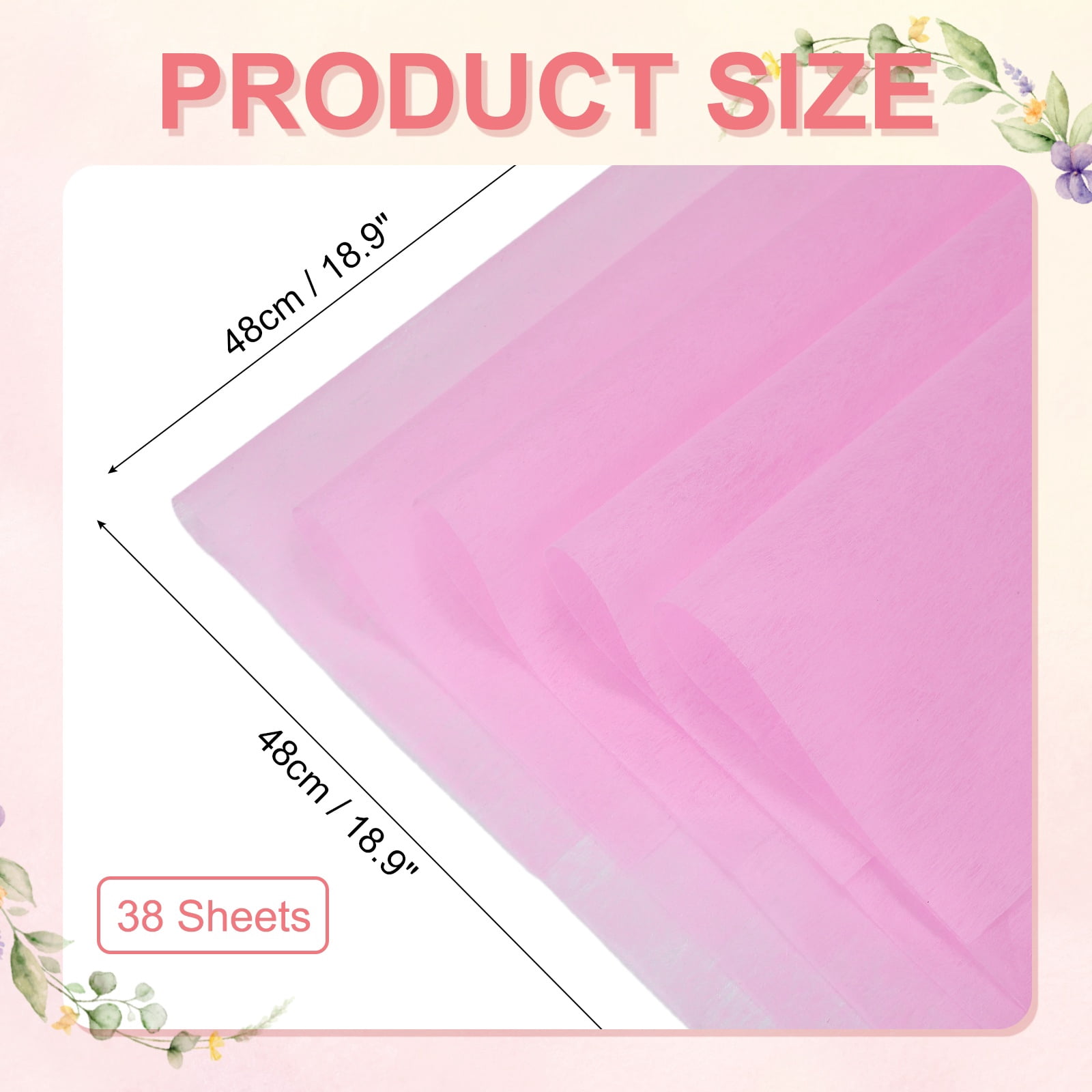 Uxcell Cotton Wrapping Flower Paper, Tissue Waterproof Floral Bouquet Wrapping Paper Korean Paper for Bouquets for Florist DIY Crafts Wedding Birthday Gift Light Pink
