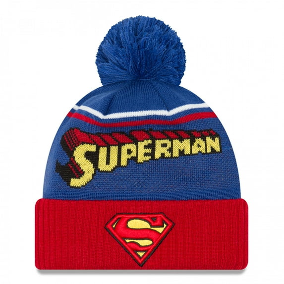 DC Comics Superman Classic New Era Embroidered Pom Knit Beanie