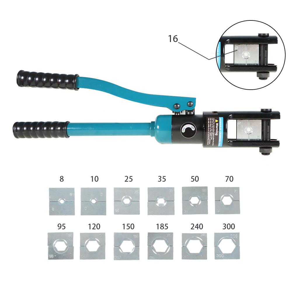 New Hydraulic Cable Lug Crimper 16Ton Tool Kit Includes Crimping Tool W/13 Dies