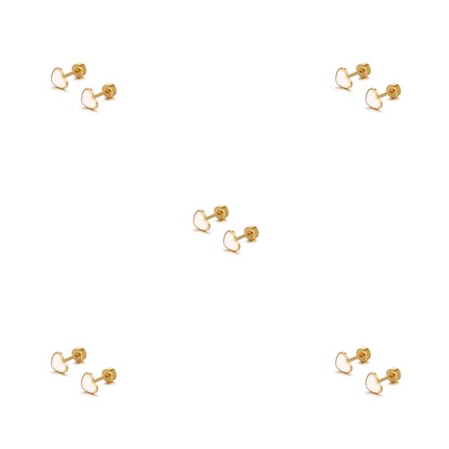 Pendientes Minnieouse 2 uds tornillo Multicolor Corazón a la Moda para aniversario oreja aros joyería