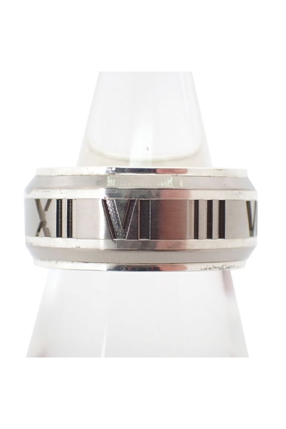 Pre-Owned TIFFANY SV925 Titanium Atlas Ring, size 9 (Good)
