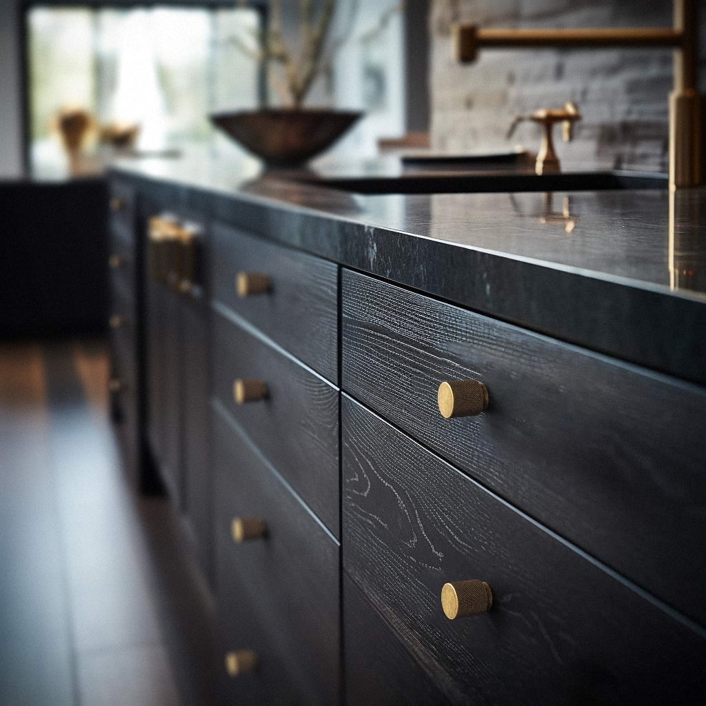 Goo-Ki 12 Pack Knurled Antique Brass Cabinet Knobs, Vintage Bronze Drawer Knobs, Solid Retro Brass Single Hole Cabinet Handles for Closet Wardrobe Dresser Cupboard