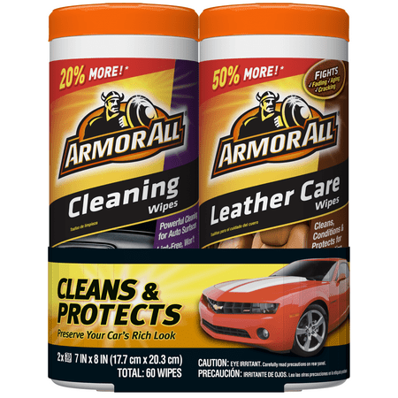 Armor All Cleaning & Leather Care Wipes (2 x 30 (Best Wipes To Clean Car Interior)