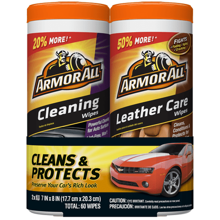 Deluxe Synthetic Leather - Armor All Cleaning & Leather Care Wipes (2 x 30 count)