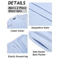 thumbnail image 4 of COOFANDY Men's Two Piece Beach Set Short Sleeve Button Up Shirts Summer Cuban Outfit, 4 of 7