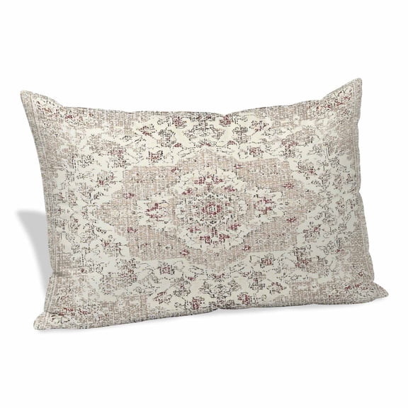 Beige Boho Pillow Covers 16"x24", Middle Century Ethnic Vintage Abstract Soft Brushed Microfiber Breathable Throw Pillow Covers, Decorative Pillowcase with Zipper for Couch Sofa Bedroom Living Room