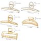 thumbnail image 5 of ZHAOCHENG Juego de 5 pinzas para el cabello flexibles y antideslizantes de metal dorado para mujeres y niñas, 5 of 5