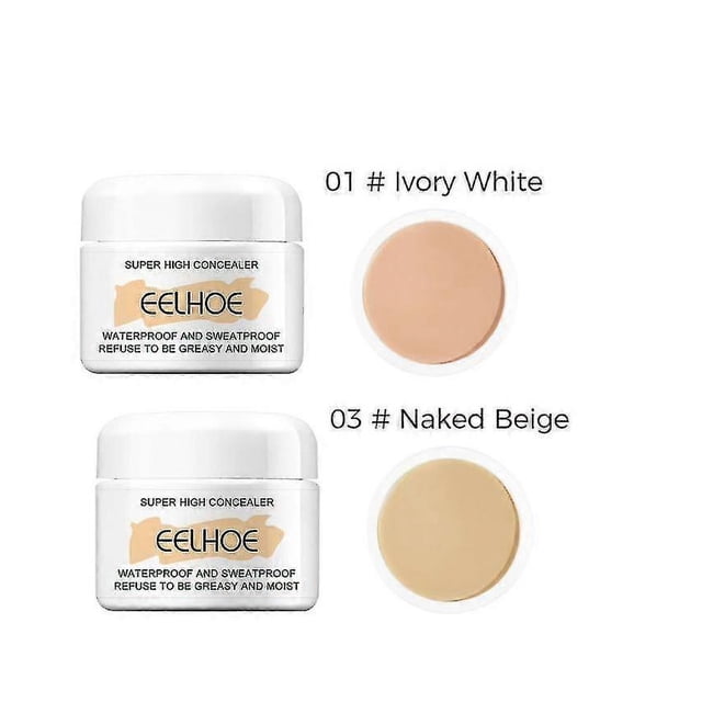 Corrector corporal Eelhoe resistente al agua, iluminador, para cubrir marcas de nacimiento, cicatrices, tatuajes y manchas, tres colores, 2 unidades, beige desnudo y blanco marfil