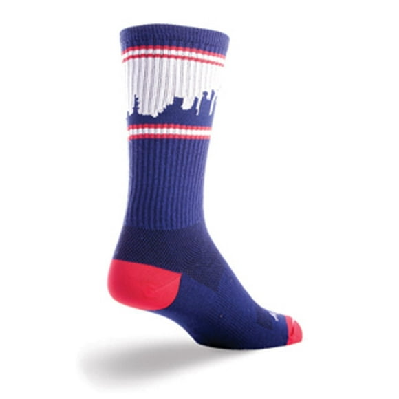 SockGuy Lacrosse Flat Knit Socks, Crew, Skyline, S/M (M 5 9, W 6 10) comes with a sock ring