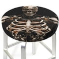 thumbnail image 3 of Lsque Cyber Skeleton With Tattoos Pattern Round Bar chair cushion covers Velvet Fabric Premium Comfort Protects from Scratches and Stains for 14-17 Inch Chair-14 inch, 3 of 7