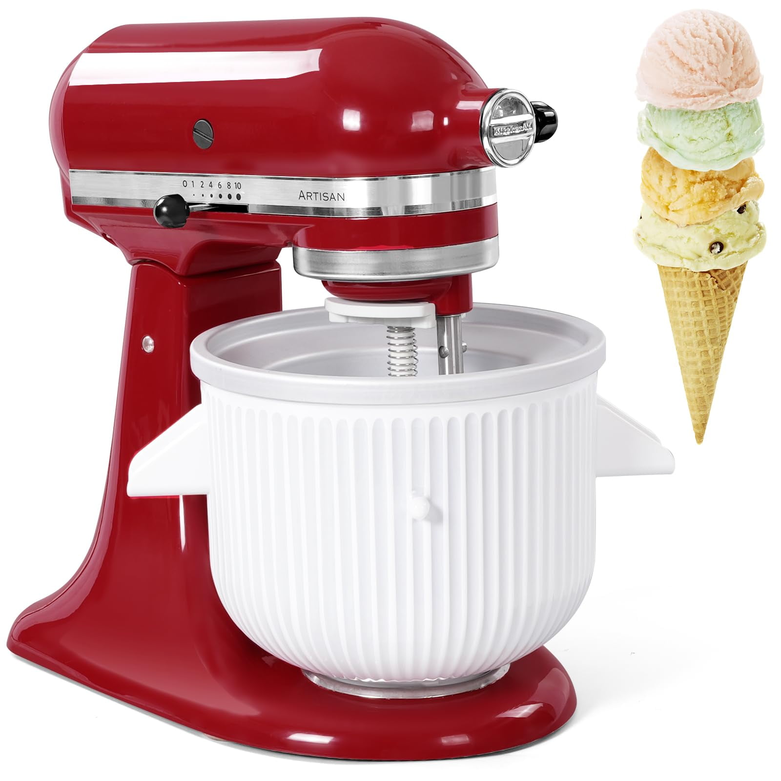 Gdrtwwh Ice Cream Attachment for Kitchenaid Stand Mixer Ice Cream Sorbet Gelato Maker Fits Kitchenaid 4.5 5Qt Stand Mixer and 5 6 7Qt Bowl Lift Dishwasher Safe Walmart