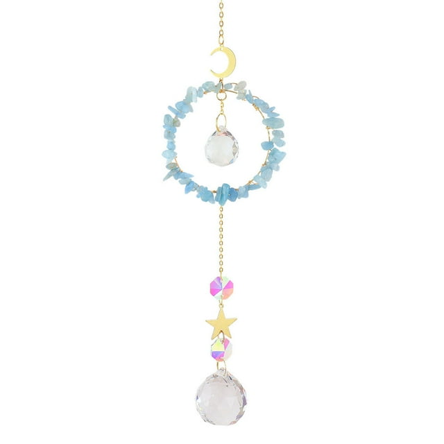 Cortina de cristal Wind Chime Prism Catchers Ornamento colgante Decoración (Azul cielo) Ehuebsd Libre de BPA