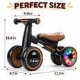 thumbnail image 6 of JoyStone Toddler Balance Bike with Light-Up Wheels, No Pedal Baby Balance Bike with 4 Silent Wheels, Adjustable Seat, First Ride-On Toy for 1 Year Old Boys Girls, Black, 6 of 11