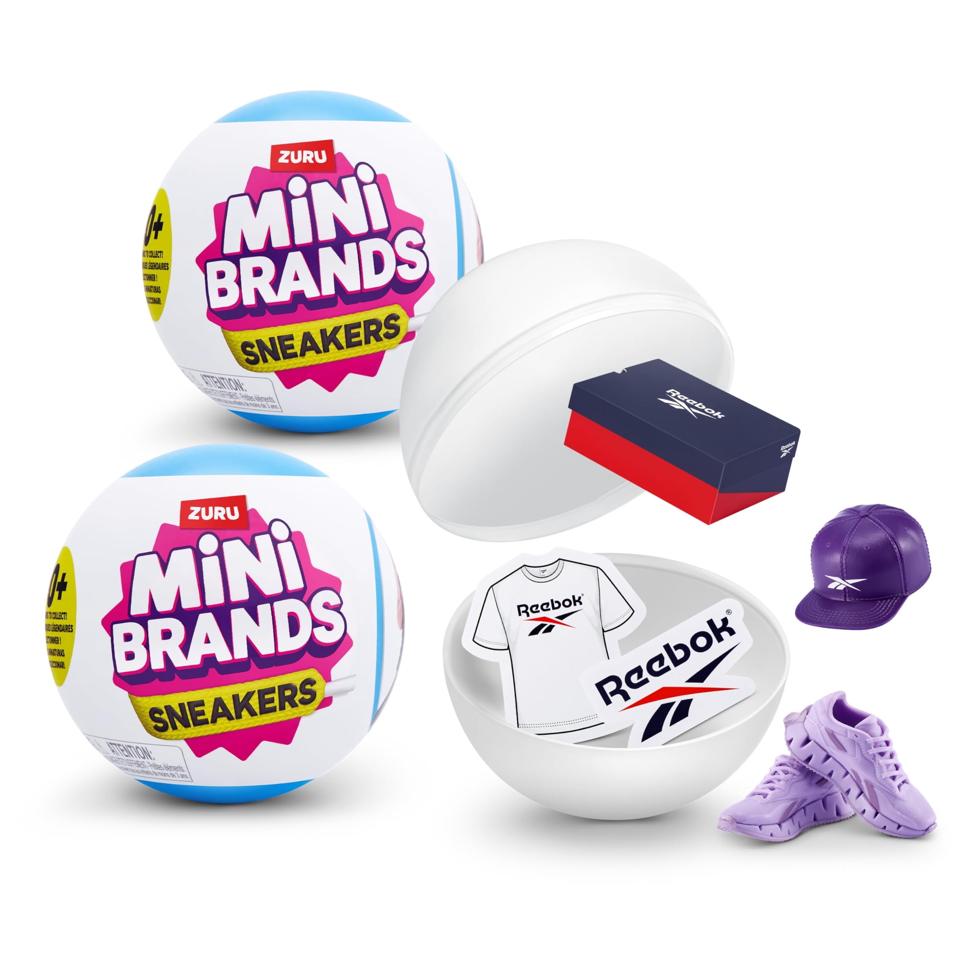 Mini Brands Sneakers Capsule 2 Pack by ZURU Real Miniature Sneaker Brands Collectible Toy, 2 Capsules of 5 Mystery Miniature Brands for Girls, Teens, Adults and Collectors (2 Pack) C30