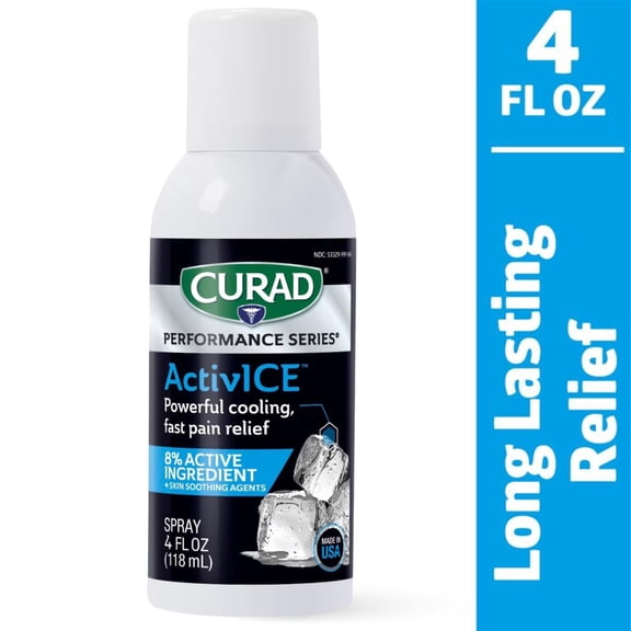 CURAD® ActivICE™ Cooling Spray, Topical Pain Relief with Menthol, 4- Fl oz