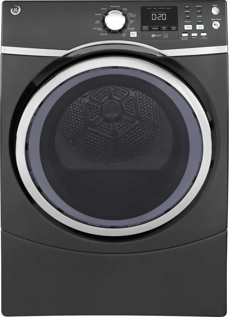 "GE Diamond Gray GFD45GSPMDG 27"""" Front Load Gas Dryer with 7.5 cu