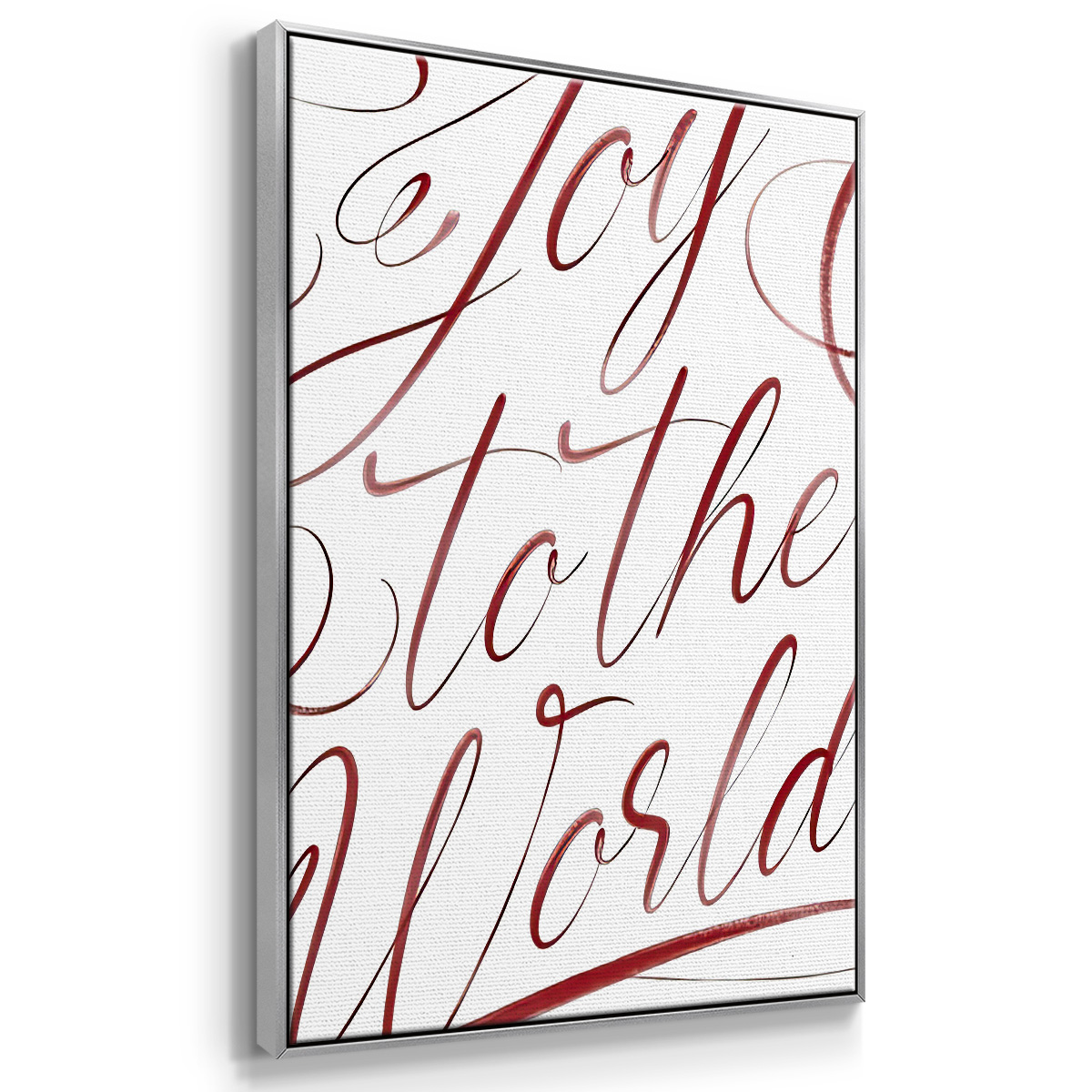 Joy To The World - Framed Gallery Wrapped Holiday Canvas - 17 x 25 - Silver Frame