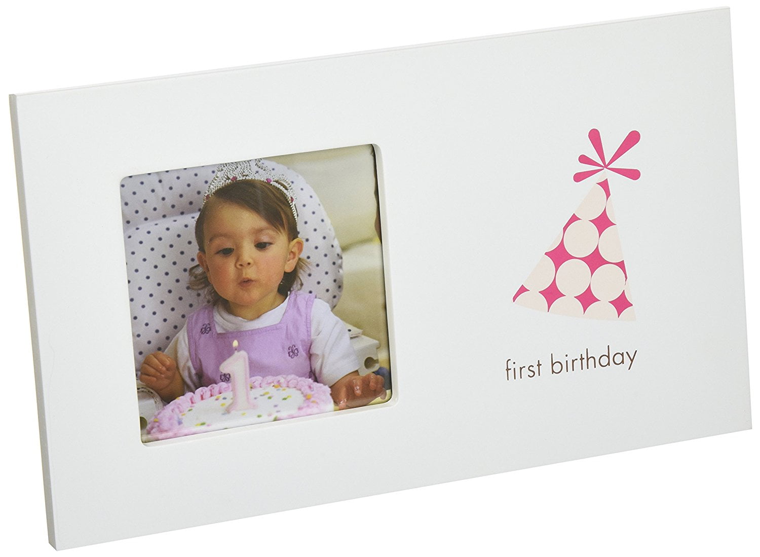 First Birthday Frame Girl Hand Finished Wooden Frames By Pearhead
