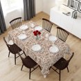 thumbnail image 6 of Brown Flowers Table Cloth Waterproof Tablecloths, Vintage Farmhouse Floral Leaves Vines Tablecloth Dining Table Cover for Kitchen Party Tabletop Outdoor, Rectangle Tablecloth 54x108 Inch, 6 of 9