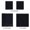 thumbnail image 3 of BELIZZI HOME California King Sheet Sets - Double Brushed Microfiber Bedding Sets, 4 Piece Deep Pocket Bed Sheets Sets - Ultra Soft, Easy-Fit, Wrinkle Free, Quick Dry California King Sheets - Black, 3 of 5