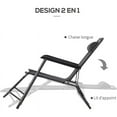 thumbnail image 4 of Chaises Pliantes Portables avec Dossier Réglable, Chaise Solide pour Bronzage Intérieur Extérieur Compagnon Résistant aux Intempéries (Gris), 4 of 5