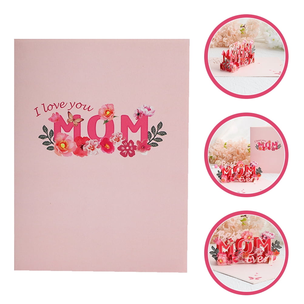 unbranded 5pcs Mother's Day 3D Greeting Card Wish Card Hollow Papercraft Greeting Card Gift