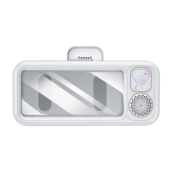 Bathroom Waterproof Phone Holder with Bluetooth Speaker, Touch Screen Shower Phone Box with Suction Cup Mount and Type-C Rechargeable Mini Speaker