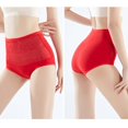 thumbnail image 4 of uublik Womens Underwear Briefs Red Full Coverage No Show High Waisted Seamless Ladies Panties, 4 of 5