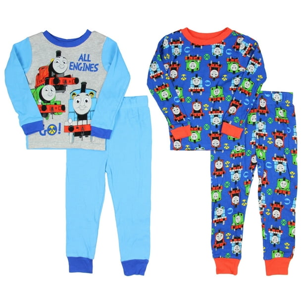 Thomas & Friends Thomas The Train Little Boys' All Engines Go! 4 Piece Toddler Pajama Set (2T