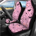 thumbnail image 5 of XYZCANDO Bat Spider Web 14 Pieces Car Seat Covers Full Set Steering Wheel Cover Center Console Pad Seat Belt Pads Headrest Covers Cup Coasters for Most Cars SUVs Sedans, 5 of 7