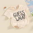 thumbnail image 3 of Okbabeha Newborn Baby Girl Summer Clothes Short Sleeve Letter T Shirt  one-piece  Bubble Romper Bodysuit Jumpsuit Summer Outfits, 3 of 7
