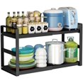 thumbnail image 1 of 2 Tier Under Sink Organizer Under Sink Expandable Cabinet Shelf Heightening Guardrail Multifunctional Kitchen Shelf Bathroom Cabinet Shelf Organizer Rack, 26-cm Length Adjustment,2 Floors,30 * 40CM, 1 of 8