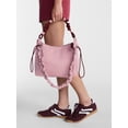 thumbnail image 2 of No Boundaries Women’s Medium Nylon Tote with Crossbody Scrunch Strap, Pink, 2 of 6