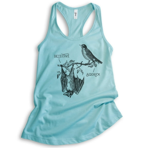 Detective & Sidekick Tank Top, Ladies Racerback Tank Top, Superhero Tank, Detective Tank, Funny Super Hero, Cancun, X-Small