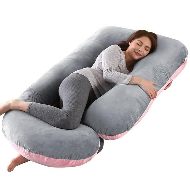 Almohada de Embarazo Almohada J para Embarazadas de 60 Pulgadas con Funda Extraíble Almohada de Cuerpo Completo para Espalda Caderas Piernas Vientre Regalo Ideal Día de la Madre y Mujer