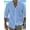 Blue, variant on Mens Linen Shirts Long Sleeve Shirt Band Collar Casual Tops Regular Fit Blue XL