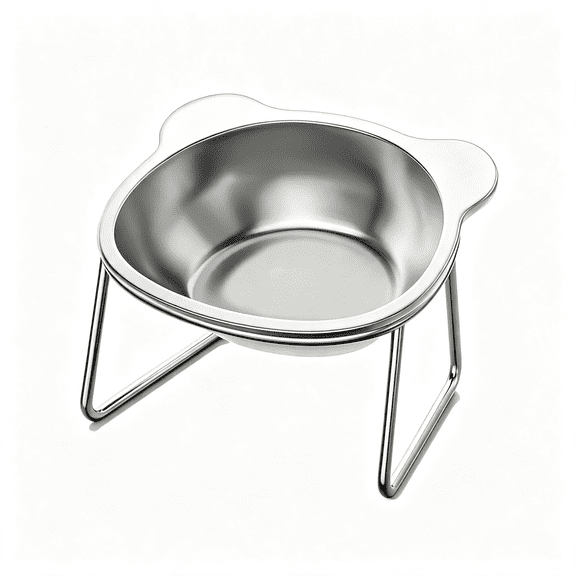 ACDANC 5.9" Stainless Steel Elevated Cat Bowl,15° Tilted | Raised Cat Bowl for Small Cats&Puppies,Wide Whisker-Friendly Dish,Food&Water Bowl,Dishwasher Safe