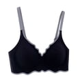 thumbnail image 2 of Rvasteizo Women Seamless Bra Solid Wireless Removable Pads Contrast Everyday Bra, 2 of 3