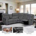 thumbnail image 2 of Sectional Reclining Sofa, 5-Seats Microfabric Manual Sectional Couches with Cup Holders for Living Room, Small Recline Sofa Living room Furniture Sets, 2 of 7