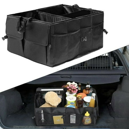 Car Trunk Cargo Storage Bag Organizer Foldable Multi-Purpose Holder Box Black
