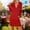 Dresses-909Red, variant on Gamivast Mini Dress for Women Fitted V-Neck Cocktail Dress Long Sleeve Bodycon Dress Flare Cuffs Solid Color Date Night Office Party Wear