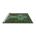 thumbnail image 2 of Ahgly Company Machine Washable Indoor Rectangle Abstract Turquoise Blue Modern Area Rugs, 7' x 10', 2 of 4