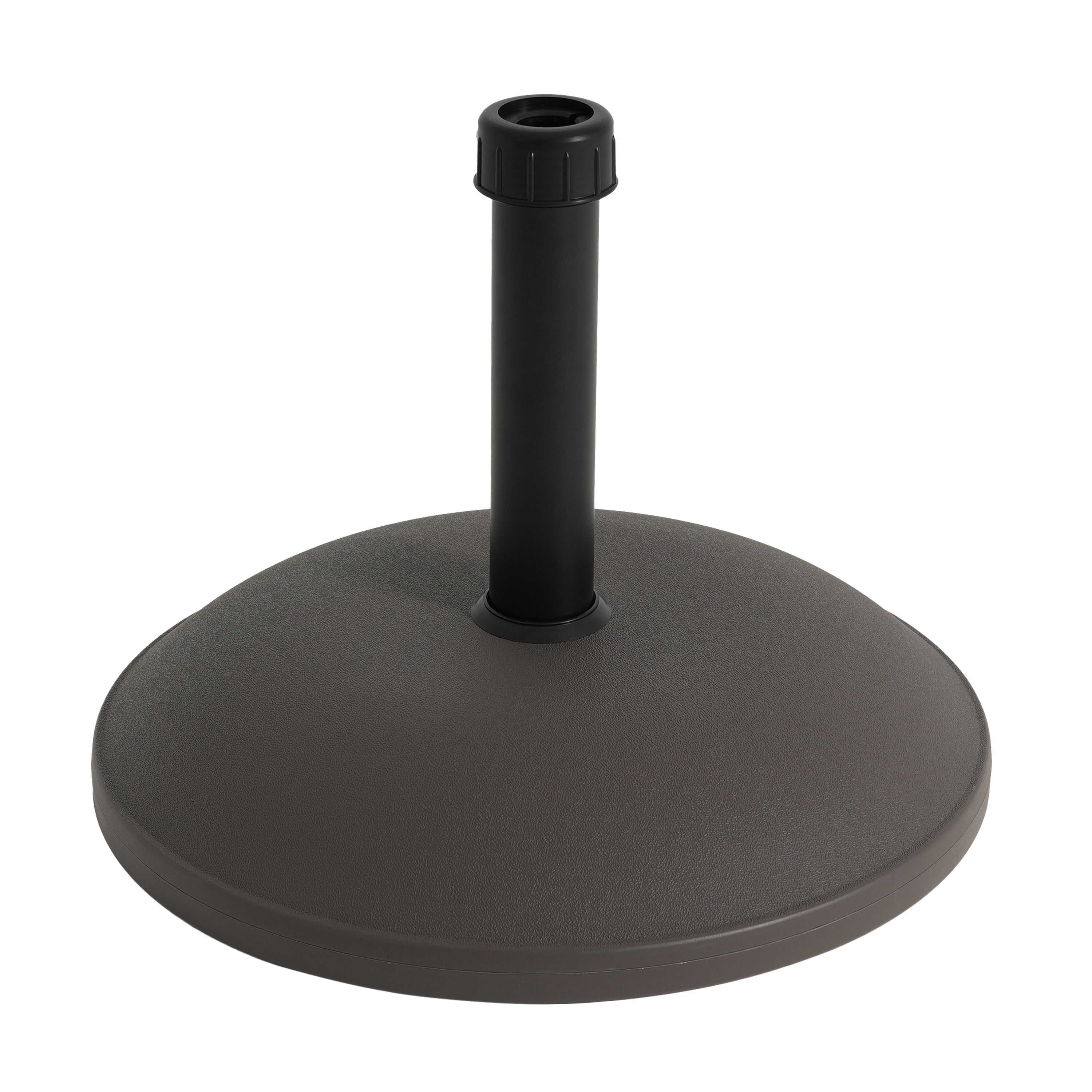 Umbrella Base 68 Pound Round with Concrete Fill and Resin Shell, Heavy Duty Patio Umbrella Stand and Outdoor Shade Base, Brown