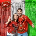thumbnail image 2 of 3pcs Christmas Foil Fringe Streamers - Red, Silvery, Green Metallic Party Decorations with Snowflake & Reindeer Design,Durable Plastic for Halloween, Christmas Party Decorations, 2 of 5