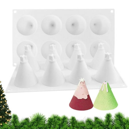

Geruite Christmas Tree Silicone Mold Christmas Moulds for Candles Christmas Non-Stick 8 Straight Cone Fondant Baking Mold for Handmade Soap Jelly Cake Cupcake Decor incredible