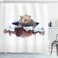 thumbnail image 1 of Ambesonne Groundhog Day Shower Curtain, Marmot in Spring Hole, 69"Wx70"L, Mauve Taupe Blue and White, 1 of 3