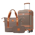 thumbnail image 2 of UBesGoo 20" Carry on Luggage, ABS Hardside Luggage Suitcase Spinner Wheels with 13"Travel Bag and TSA Lock, Brown, 2 of 9