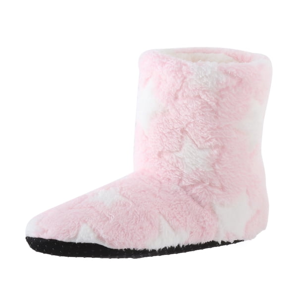 NECHOLOGY Botas Mujer Zapatos Botines de mujer Zapatos de mujer, zapatos de algodón para el , botas de algodón con piso de barril medio, calcetines cálidos, zapatos de algodón (Pink, 7)