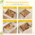thumbnail image 6 of CHITOOMA Wood Bamboo Kitchen Drawer Organizer,Expandable Silverware Holder,Adjustable Kitchen Utensil Tray,for Forks, Spoons and Knives,8 Slots,Medium, 6 of 10